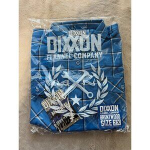 Dixxon Flannel Company Brentwood Blue Plaid Shirt 2X Button-Up For Men Cotton Bl
